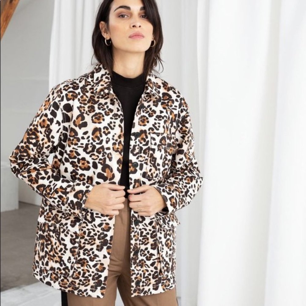 MOVING - MAKE AN OFFER & Other Stories Leopard Print Cotton Jacket